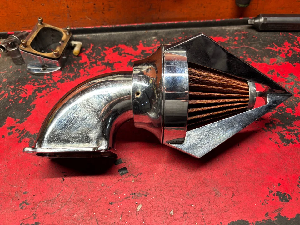 01-08 Kawasaki Vulcan 1500 VN1500 Mean Streak Cone Spike впускной хром 03 04 - Изображение 4 из 4