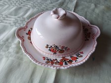 Rare Vintage Homer Laughlin Floral Design Covered Butter/ Cheese Dish EUC 