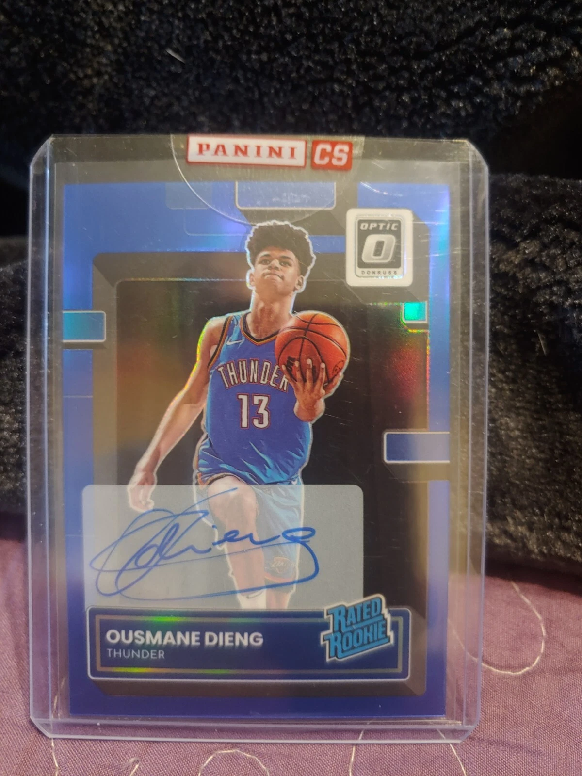 2022 Optic Ousmane Dieng Blue Prizm Autograph On Card Auto #220 Rc Rookie 14/49