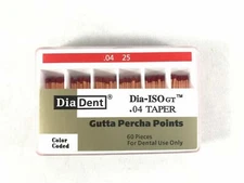 DIADENT Dia-ISO GT Gutta Percha Points 0.04/0.06 Taper Endodontic Product 60/Box