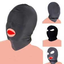 Spandex Face Mask Blindfold Head Hood Headgear Open Mouth Eye Costume Breathable