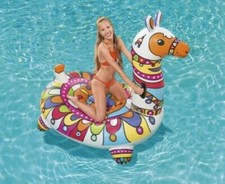 Bestway Llama Ride-On Pool Float - Multi-Coloured Swimming Beach Holiday Fun