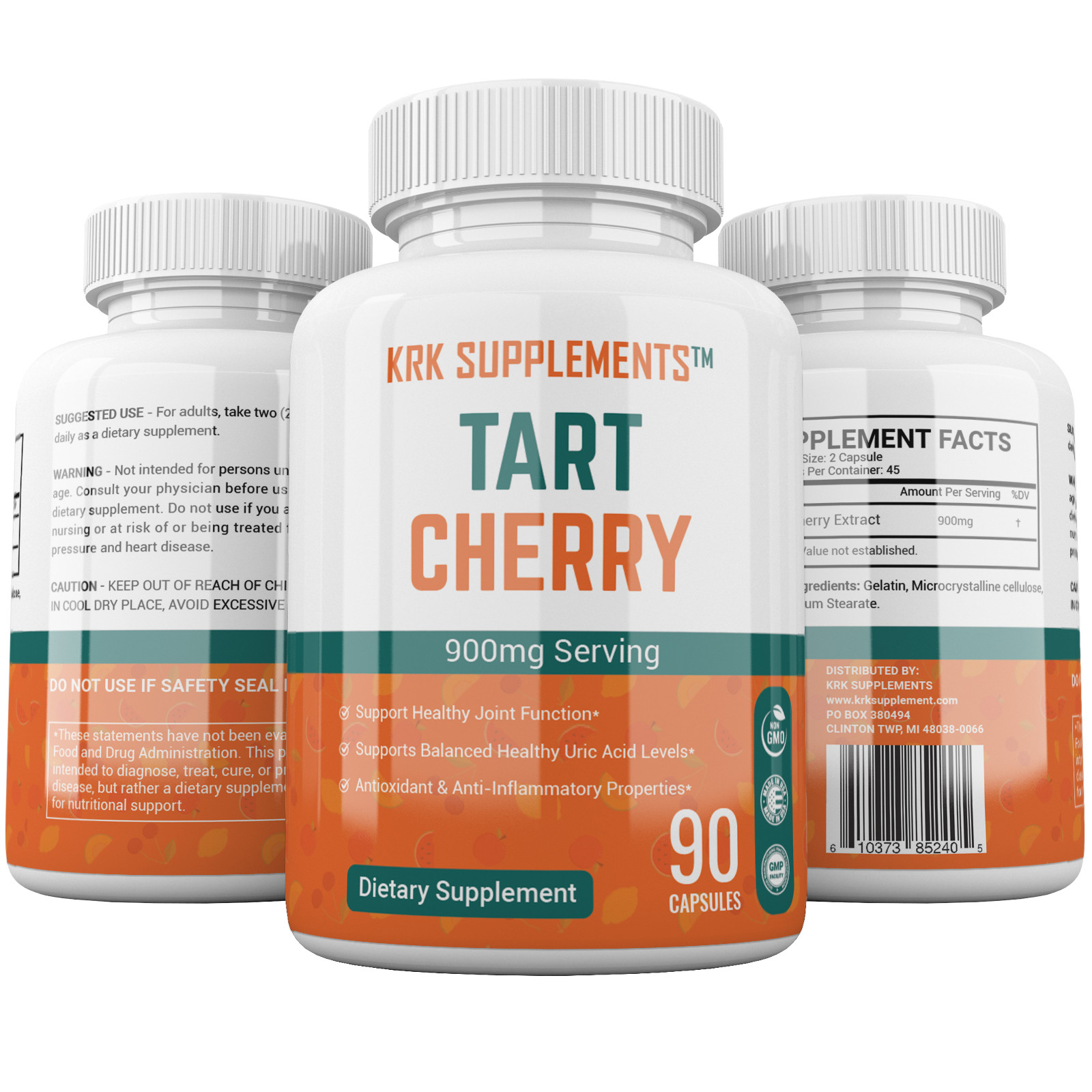 Tart Cherry Extract 900mg for Gout Joint Pain Arthritis Supplements Anthocyanins