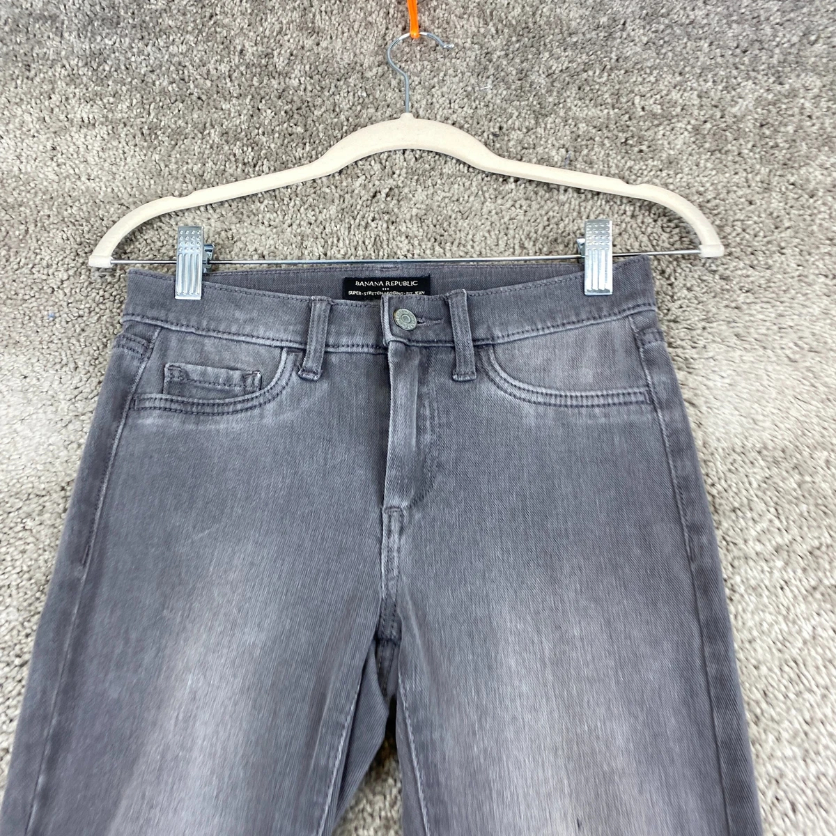 Banana Republic Super Stretch Legging Fit Jean Juniors Petite 25 0 Grey Mid Rise