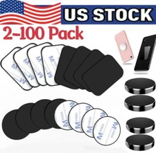2-100 Metal Plates Adhesive Sticker Replace For Magnetic Car Lot Phone Holder