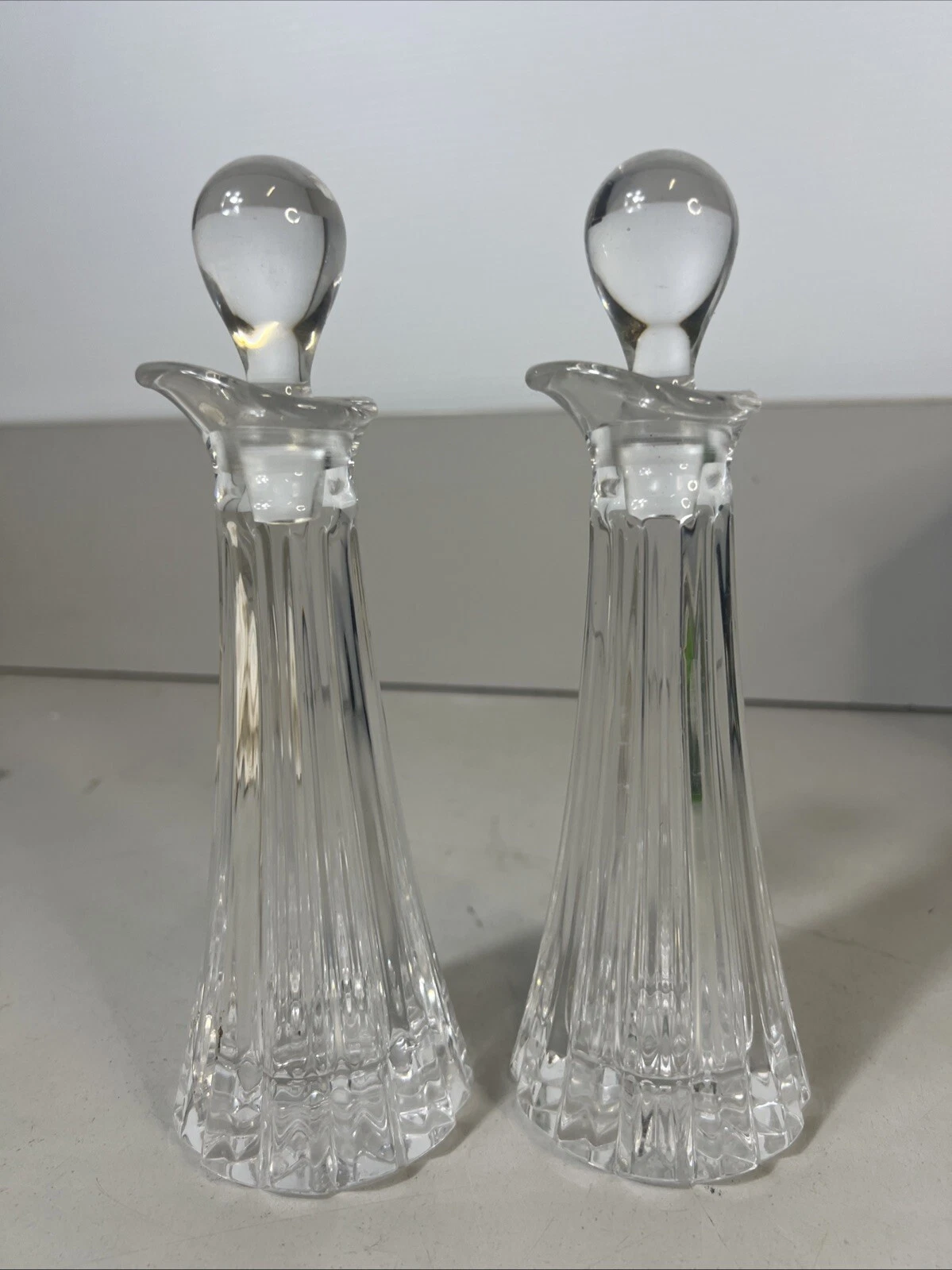 Hamilton Cruet Set Vinegar Oil Crystal Czech Republic