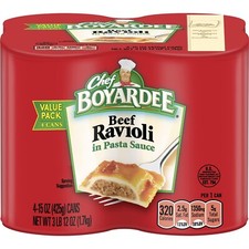 Chef Boyardee Beef Ravioli in Tomato Sauce, 15 Oz Pack of 4