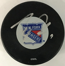 Scott Gomez Autographed New York Rangers Puck