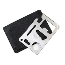 Stainless Steel Credit Card Tool 11 in 1 Multi Pocket Survival Camping Tools