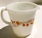 PYREX White Milk Glass Ware Harvest Golden Wheat Berries Creamer Pitcher Vintage