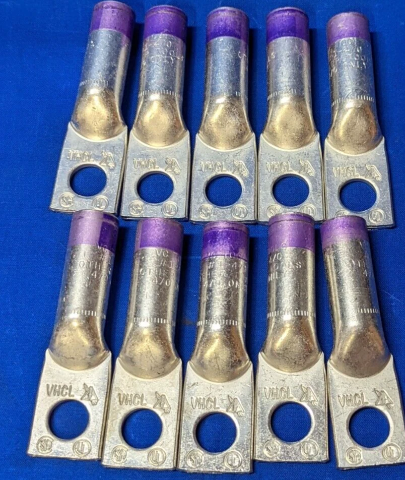 SQUARE D 2 HOLE COMPRESSION TERMINALP/N: VHCL4/012 (LONG BARREL)  (BOX OF 10) - Image 4 of 4