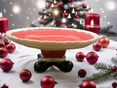VTG! Santa Suit Christmas Cake Or Cookie Stand! Handcrafted For Silvestri!