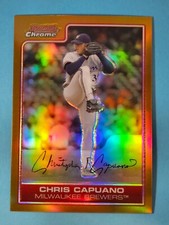 2006 Bowman Chrome GOLD REFRACTOR Chris Capuano Brewers #19 44/50 ⚾