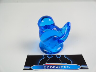Vintage Art Glass ''Bluebird of Happiness'' Signed Leo Ward 1996 w/ Orig Sticker