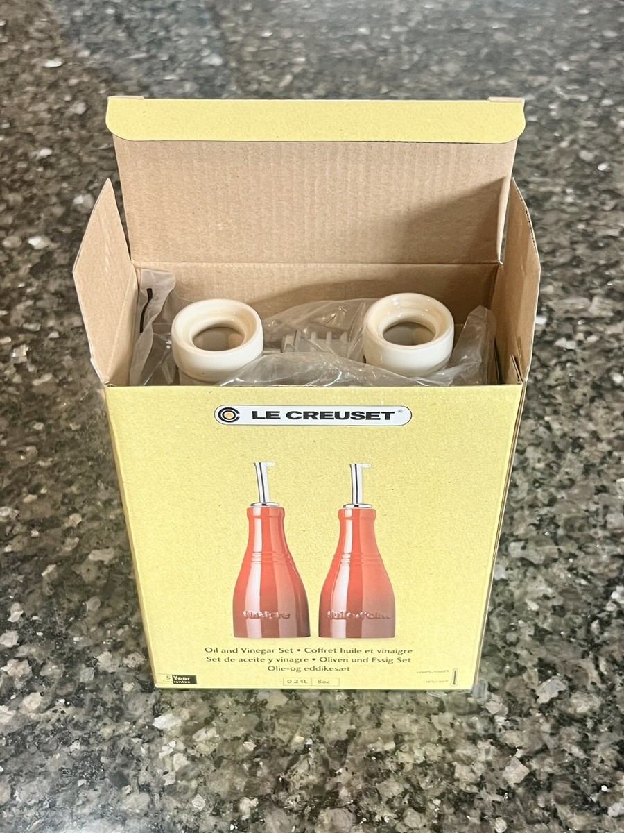 NEW Le Creuset Oil and Vinegar 2pc Set, Stoneware, Dune | eBay