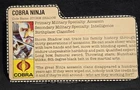 Hasbro G.I. Joe 1983 Storm Shadow/Cobra Ninja V1/100% Command Filecard