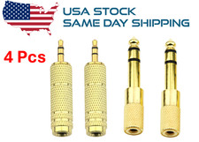 4 Pcs Headphone Audio Jack Adapter - 3.5mm 1/8 inch Male to 6.35mm 1/4 inch 