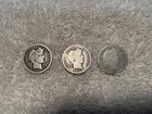 3 Barbrer Dimes - Circulated, 1900-o, 1912-d, 1916-p