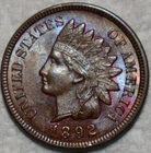 Uncirculated 1892 Indian Head Cent, Attractively Toned specimen.