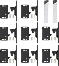 RV Drawer Latches and Catches, 8 Pack Cabinet Door Black 