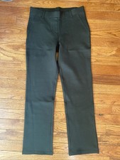Quince Olive Green Pull On Ultra Stretch Ponte Straight Leg Pants PXS NWT