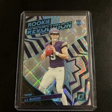 JJ MCCARTHY 2024 Donruss Rookie Revolution Cosmic Parallel RC SSP Serial #d’/100