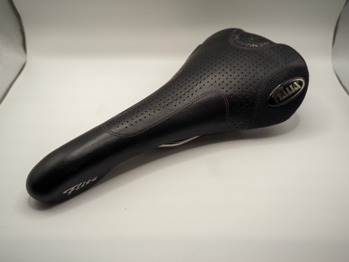 Selle De Vélo Italia Gel Pantani - Cuir, Rails Titane, Gel Intégré, Occasion Bon état Pour Cyclisme