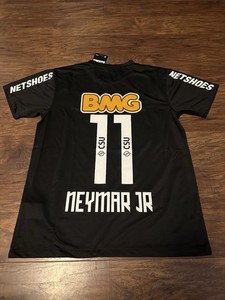Maillot de football rétro rose de Neymar Jr Santos FC