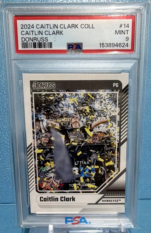 Caitlin Clark Collection Low PoP 2024 Panini Donruss #14 RC PSA 9 Iowa Rookie