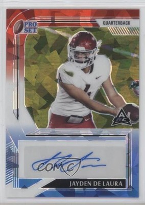 2022 Leaf Pro Set Metal Red White & Blue Crystals 1/5 Jayden De Laura Auto bw8