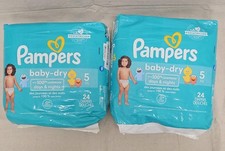 48 Count Pampers Diapers - Baby Dry - Size 5, Absorbent Disposable Infant Diaper