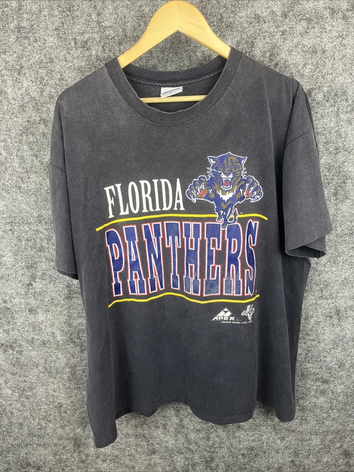Camiseta vintage 1993 Apex One Florida Panthers NHL gris desvanecido talla XL Foto 3 de 4