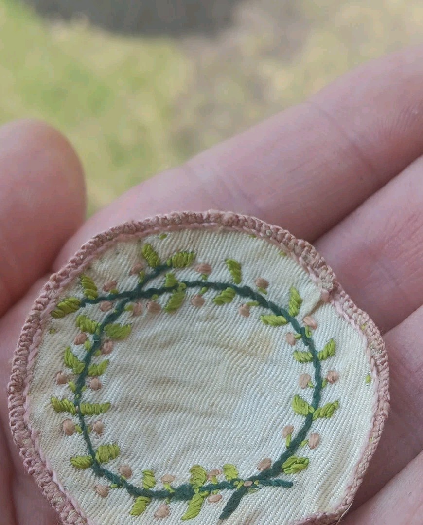 Antique 1700s Georgian pocket watch paper /token/sampler/needlework Beautiful View 2