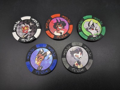 (5) Official Helluva Boss Poker Chips LVL UP Expo 2025 Las Vegas