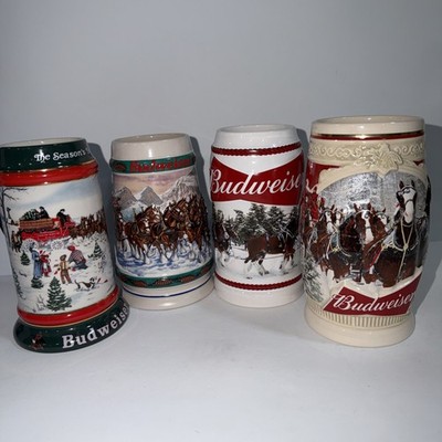 Vintage BUDWEISER Anheuser Busch Clydesdales Beer Stein Ceramarte  4 mug E