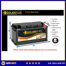 12V 130AH Leisure Battery DEEP CYCLE for Caravan Campervan Motorhome 130 AH