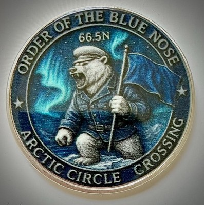 Blue Nose Challenge Coin-2D-Silver Color-Imperfect-Discounted-Polar Cap-Bear