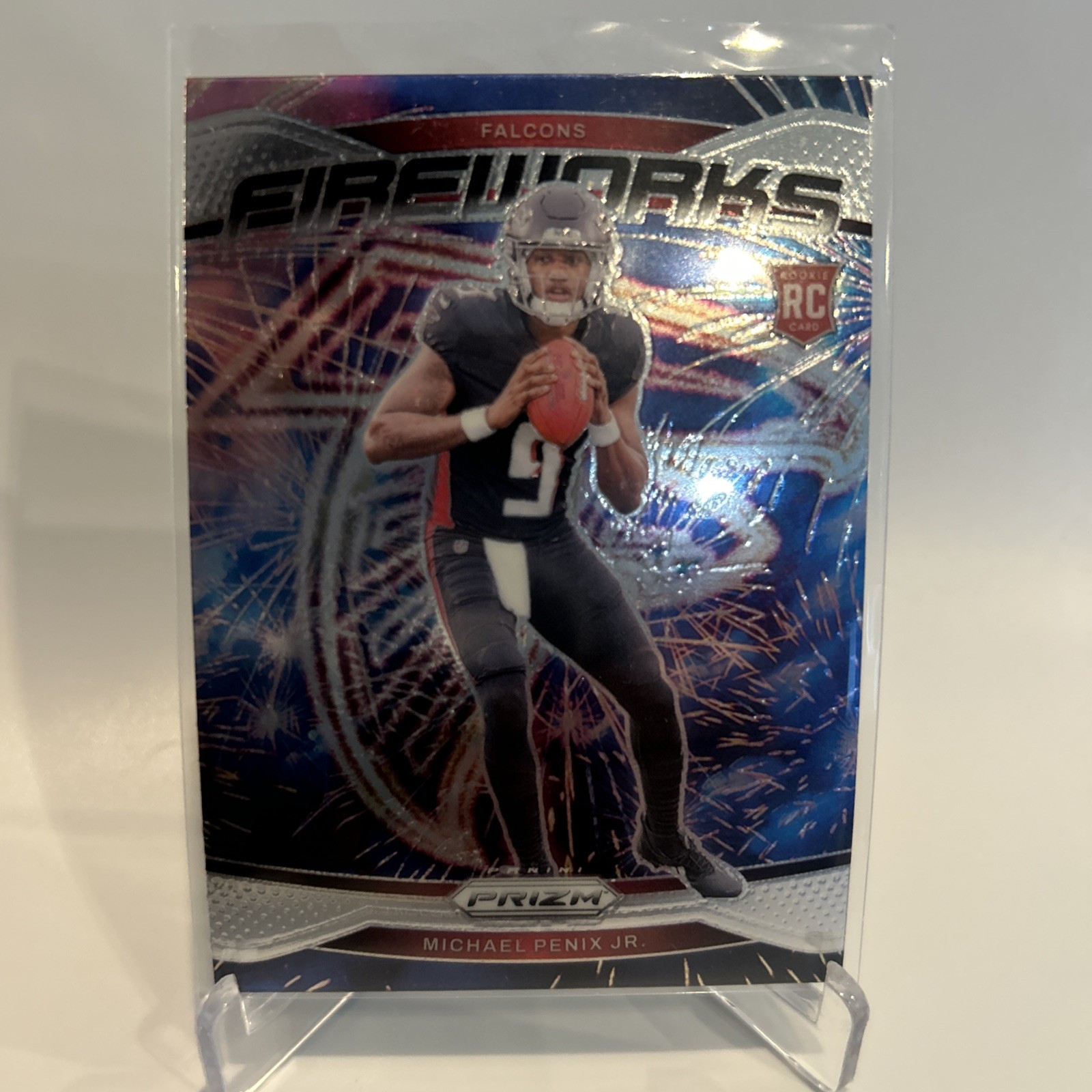 2024 Prizm Football MICHAEL PENIX JR. #16 RC Rookie Fireworks - Atlanta Falcons