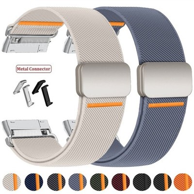 Für Fitbit Versa 3/Versa 4/Sense/Sense 2 Nylon Loop Armband Magnet Uhrenarmband