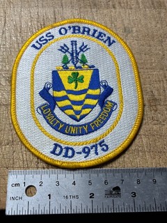 1970s/80s/90s? US NAVY PATCH USS O'BRIEN DD 975 ORIGINAL USN BEAUTY!
