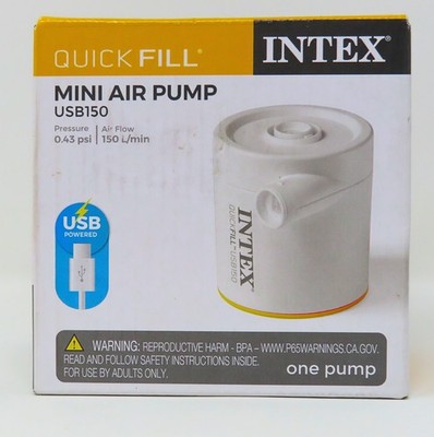Intex Quick Fill Mini USB Air Pump USB150 Portable Electric Inflator New