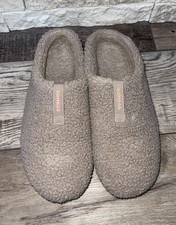 Bombas Womens Sunday Slippers Taupe Shoes Fuzzy Sherpa Size 10 COMFY Warm