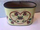 Vintage Black Glass Lamp w/ Folk Art Paper Lamp Shade-Signed — photo 4