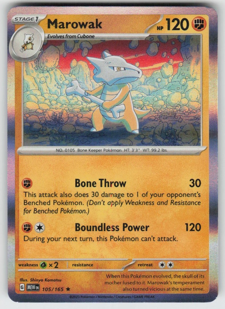 Holo Marowak 105/165 Rare SV: Scarlet & Violet 151