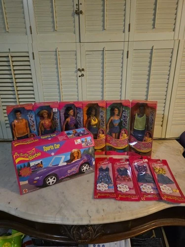 Butterfly Art Tattoo Barbie,Christie,Teresa,Kira, Ken,Steven Includes Car 4 Sets