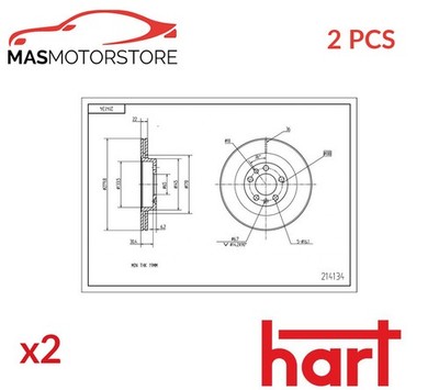 BREMSSCHEIBEN SATZ PAAR VORNE HART 214 134 2PCS H NEU OE QUALITÄT