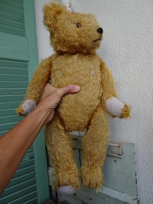 antiker 20'' PETZ, Kiesewetter, vollgegliedert, Teddybär, goldenes Mohair, Glasaugen