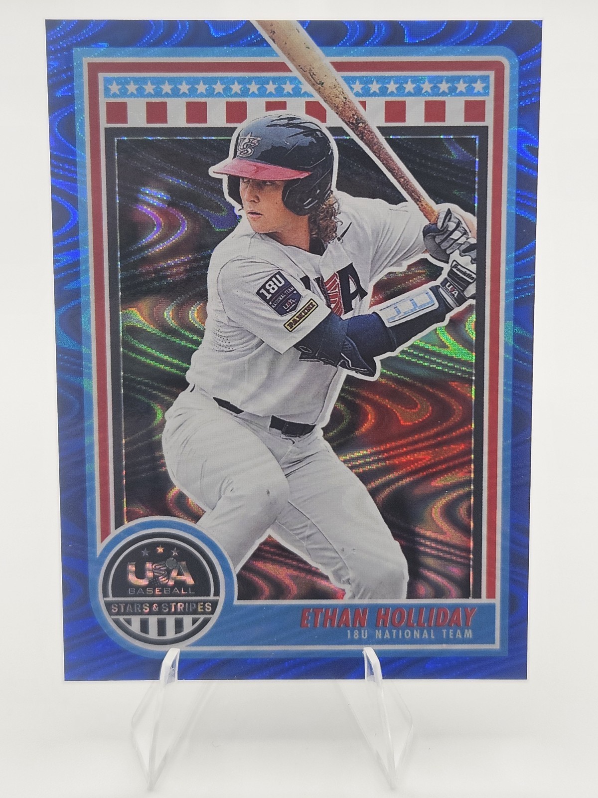 2025 Panini Stars and Stripes - Ethan Holliday #67 Blue Swirl /125 (RC) -NM+ -MB