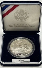 1991-1995 WWII 50th Anniv Proof Silver Dollar Coin ONLY 1993 W $1 WW2 World War