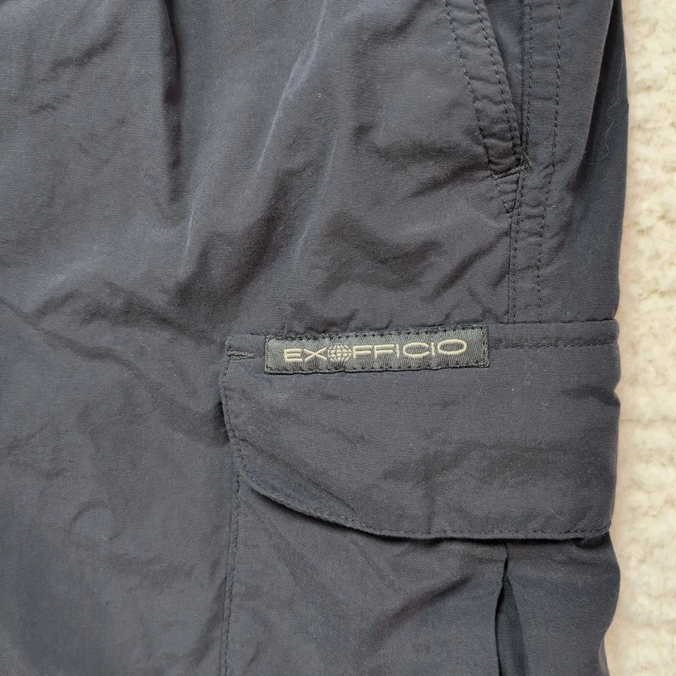 Pantalones Cortos de Senderismo ExOfficio Nylon Gris Para Hombre Talla Grande Secado Rápido Viaje Carga Foto 3 de 4